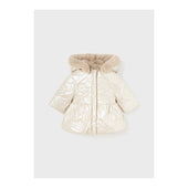 Mayoral Baby Girl Beige and Ivory Reversible Coat